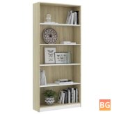 Book Cabinet in White and Oak - 31.5