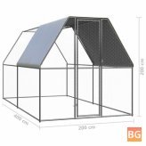 Outdoor Chicken Cage 6.6'x13.1'x4.8' Galvanized Steel