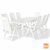 White Outdoor Dining Set (9 pieces)