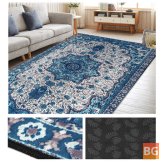 Large Floor Rug - Navy Blue - Super Soft Print - Traditional Persian Carpet