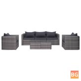 Gray Sofa Set with Cushions & Pillows