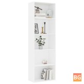 5-Tier White Book Cabinet