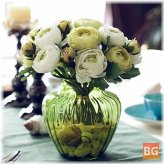 Artificial Silk Flower Bouquet with 9 Heads Flowers Home Cafe Decoration