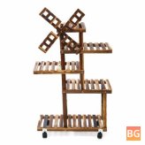 Windmill Flower Pot Shelf with Wheels for indoor and outdoor use