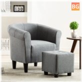 2-piece Armchair Set with Fabric Light Gray
