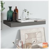 High Gloss Gray Floating Wall Shelf - 15.7