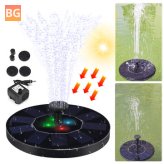Solar Powered Fountain Water Pump - Night Floating Garden Birdbath