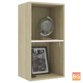 Chipboard Book Cabinet - White and Sonoma Oak