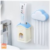 4 Toothbrush Holder Set with Squeezer - Wall Mount