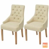 2-pc Fabric Cream Dining Room Chairs