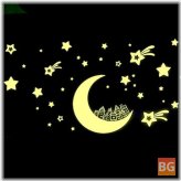 Kids Room Decor with Glow in Dark Moon Stickers