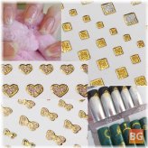 Glitter Golden Water Nail Art Stickers