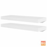 2 White Floating Shelves for Books/DVDs