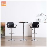 Black Bar Stools with Armrests - 2 pcs