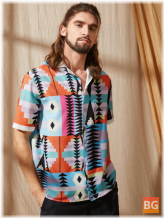 Geometric Print Men's Hawaii Style Casual Shirt