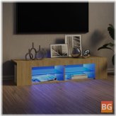 TV Cabinet with LED Lights - Sonoma Oak 53.1