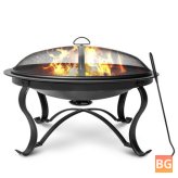 Kingso 30 Inch Wood Burning Fire Pit with Ash Plate Spark Screen and Log Grate