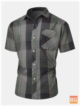 Plaid Buttoned Casual Shirt for Men