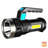 Double Bright LED Waterproof Flashlight for Outdoor Hiking