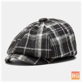 Woolen Cloth Cap with a Matching Stripes Pattern - Men's Hats