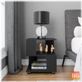 Cube Nightstand - Modern Fashion Style - 2 Tier - Rectangular Hollow Design - Storage Bedside Table - Black
