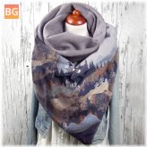 Mountain Treetop Print Pattern Soft Personality Neck Protection Scarf for Women