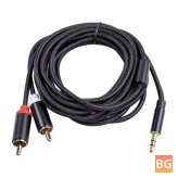 RCA Cable 3.5mm To 2RCA Audio Line Gold Plated 3.5mm Jack for Phone Home Theater 2RCA Auxiliary Cable Male to Male 1M 1.8M 3M