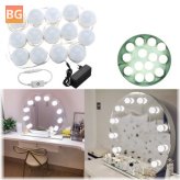 Hollywood Vanity Mirror Lights with Power Supply and Adapter