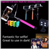 iPhone Selfie Stick with 4 LED Enhancing Flash Fill Light