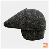 Woolen Ear Protection Keep Warm Hat with Lattice Pattern