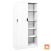 Cabinet with Sliding Doors - White - 35.4