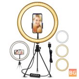 EGL-02 3 Color Modes 10 Brightness Levels USB Video Light Selfie Stand Tripod Set