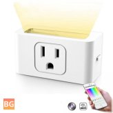 Smart Wifi Socket - US Plug with Dimmable LED Night Light