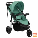 Stroller with 3 wheels green and black