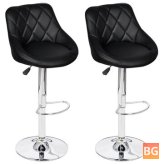 2-Piece Bar Stool with Faux Leather