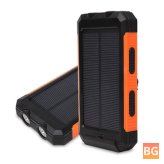 Solar Charger with Compass and 2 LEDs - 8000mAh