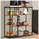 Kitchen Rack with a Basket for Durable Storage
