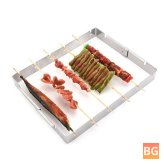 BBQ Rack with Stainless Steel Skewer for Meat Foods