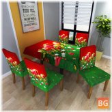 Christmas Tablecloth Chair Cover - 3D Print Dustproof Table Cover Chair Seat Protector Slipcover for Party Banquet Hotels Kitchen Home Office Furniture Decorations