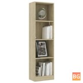Sonoma Oak 4-Tier Book Cabinet - 15.7"x9.4"x