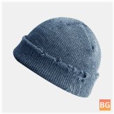 HAT - Street Broke Hole Style Skull Hat - Solid Color - Winter Warmer - Good Elastic Knit Hat For Men Women