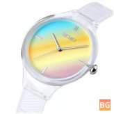 SKMEI 1714 Fashion Women's Watch - Colorful Transparent Waterproof Lady Quartz Watch