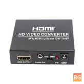 AV to HDMI Stereo Converter - Connectors 1080P 720P RCA to HDMI HD Video Converter for Notebook Projector Zenhon T-607A