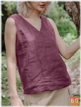 Casual Cotton V Neck Tank