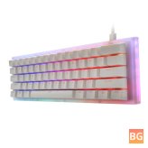 GamaKay K61 Mechanical Keyboard - 61 Keys 60 Keyboard with 3.1 Wired USB, Translucent Glass Base, Gateron Switch, ABS, Two-Color Keycap