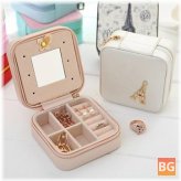 Portable Jewelry Box with Slot for Earrings and Necklace