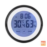 Touch Screen Thermometer humidity humidity monitor with alarm clock