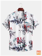 Chinese Floral Printing Summer Loose Shirts