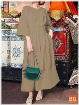 Women's Solid Color 3/4 Sleeve Maxi Dresses