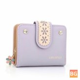 Women's Fashion Wallet with Capacity of 10 Coins - Short Purse